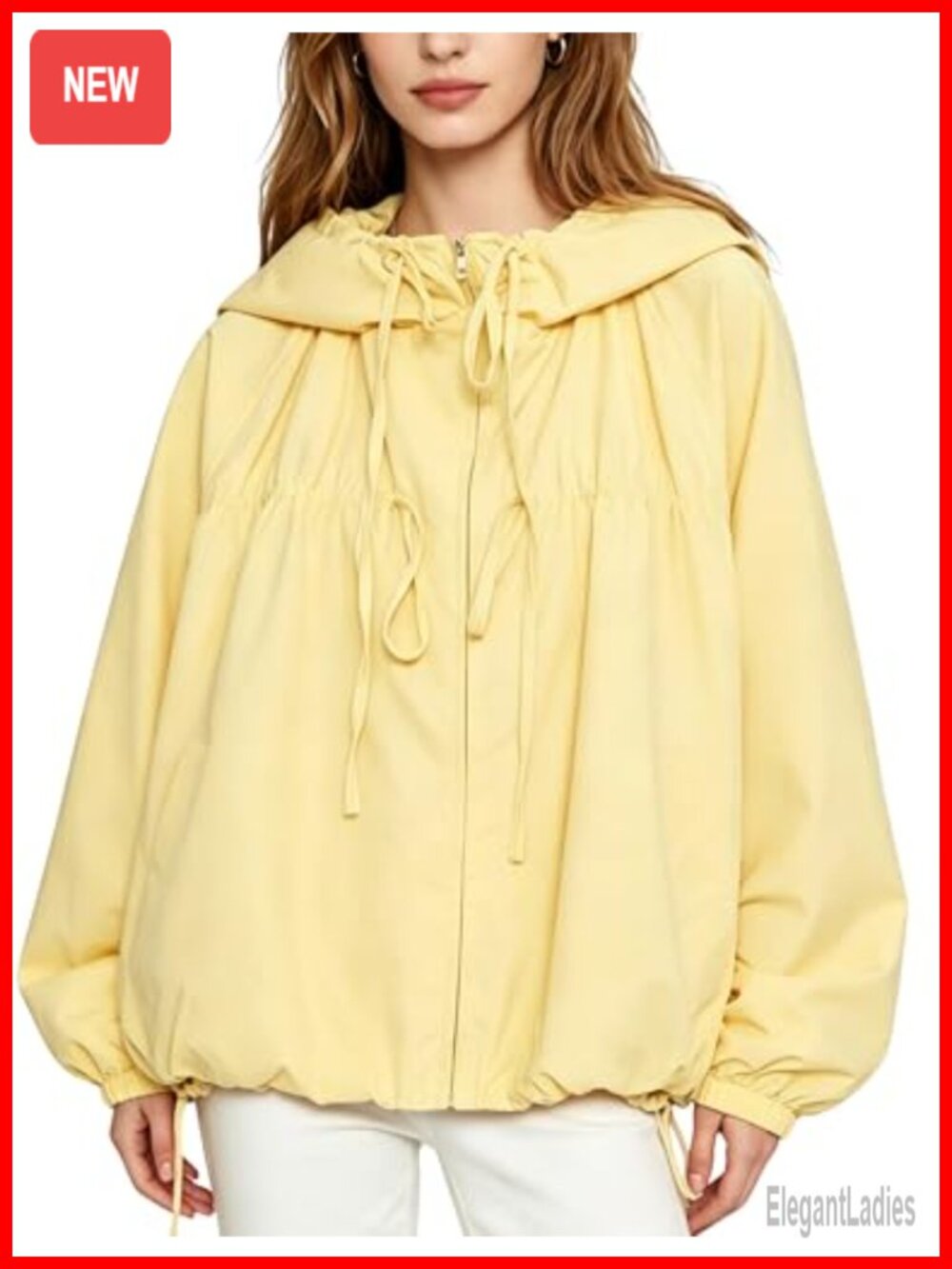 Women's Puffed Bomber Jacket Zip Up Hoodie Pleated Bubble Streetwear Coat